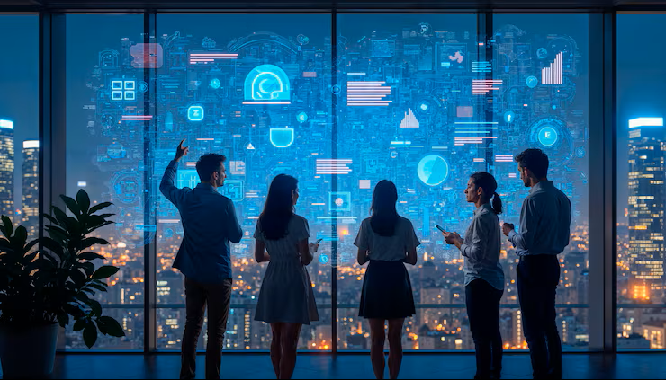 team looking futuristic digital interface office 23 2151966687 team looking futuristic digital interface office 23 2151966687